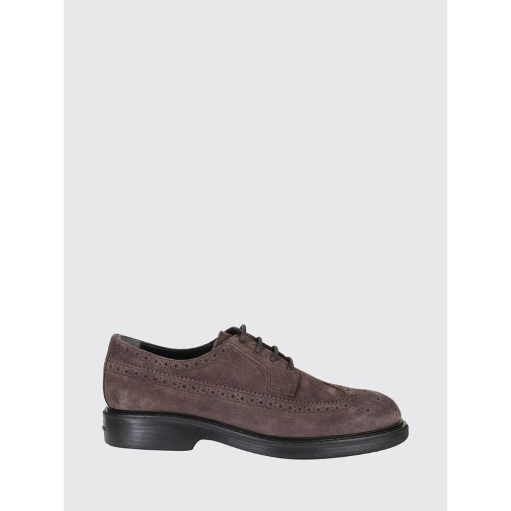 Hogan Men Hogan H704 Suede Leather Derby Brogues With A Wingtip Motif